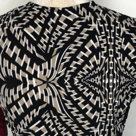 212 Collection Geometric Print, Buckle Wrap Blouse - Picture 3 of 12